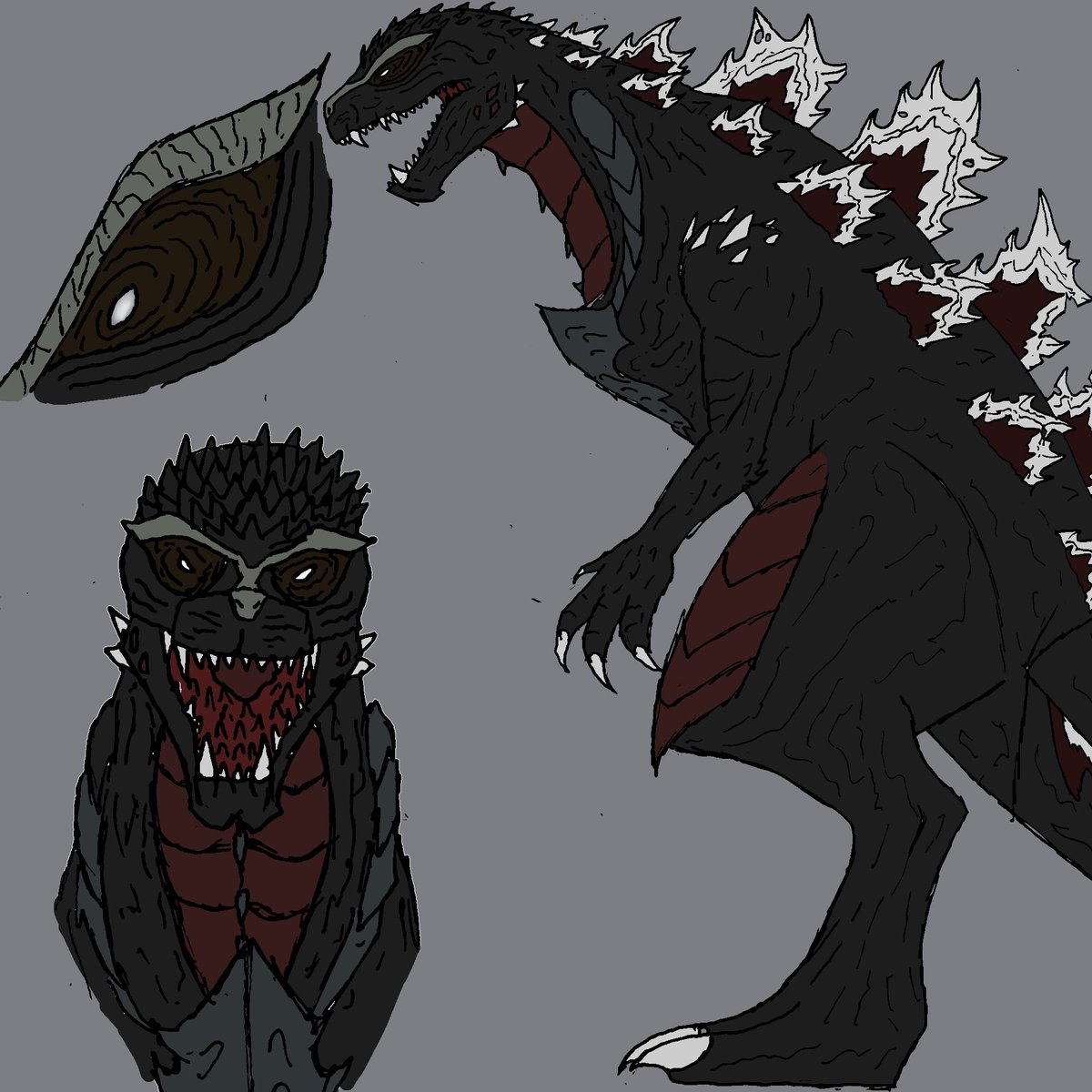 LAcreator19's tweet image. Godzilla prime for bloodborne, the face design was designed by a friend on instagram and gave me the face design. #godzilla #fangoji #godzillabloodborne