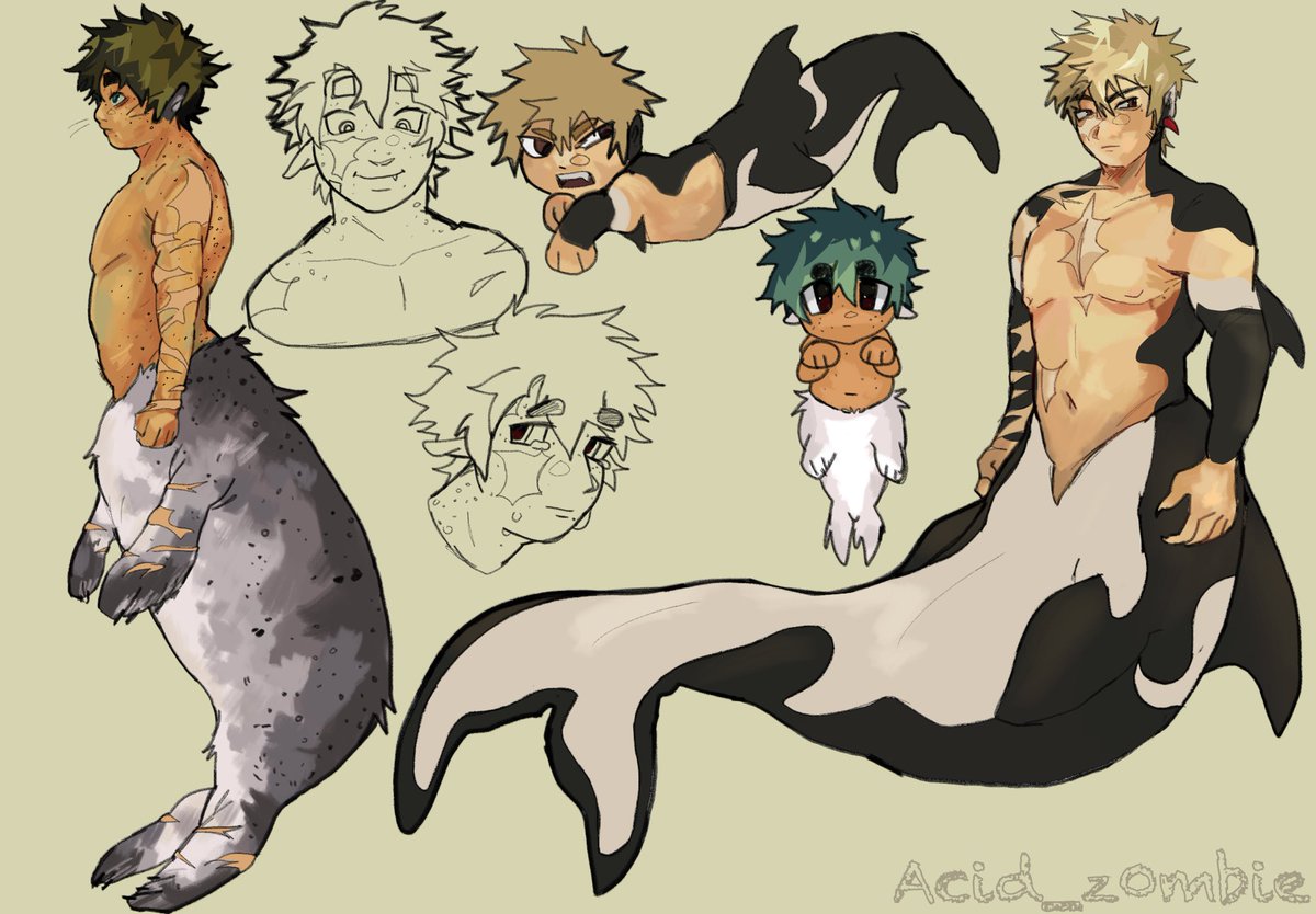 Doodle_bugz1's tweet image. Hi seal Izuku and orca Katsuki I couldn’t decide what colors to use for Izuku sorry #mhatwt #bkdk #dkbk