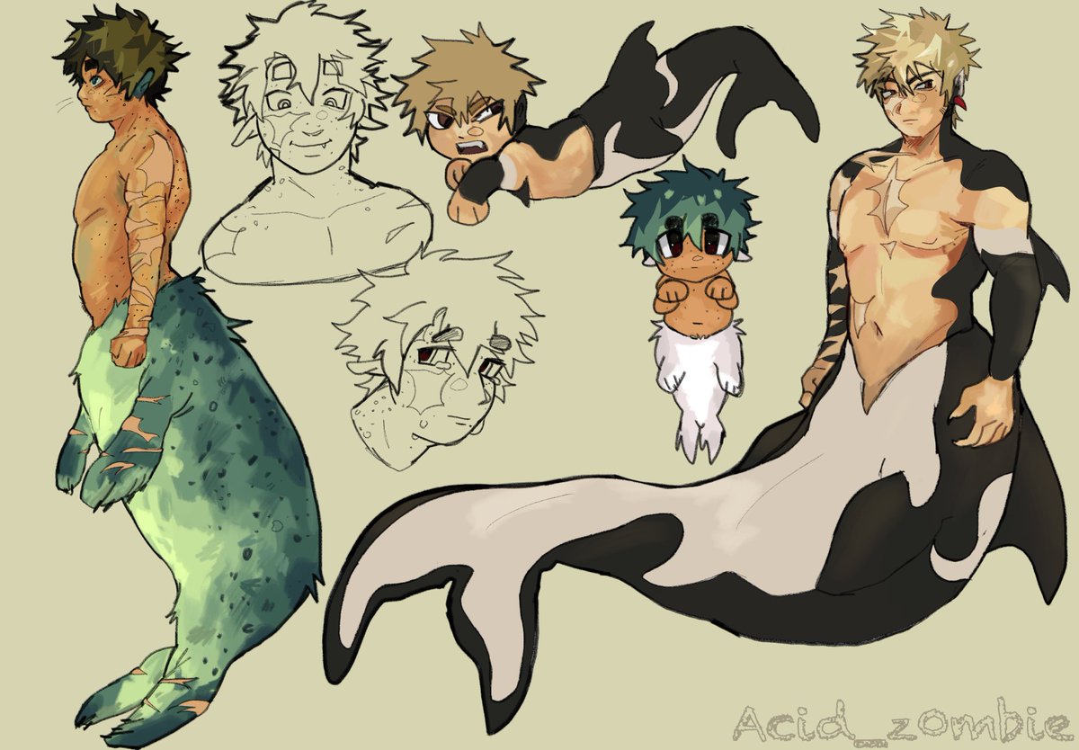 Doodle_bugz1's tweet image. Hi seal Izuku and orca Katsuki I couldn’t decide what colors to use for Izuku sorry #mhatwt #bkdk #dkbk