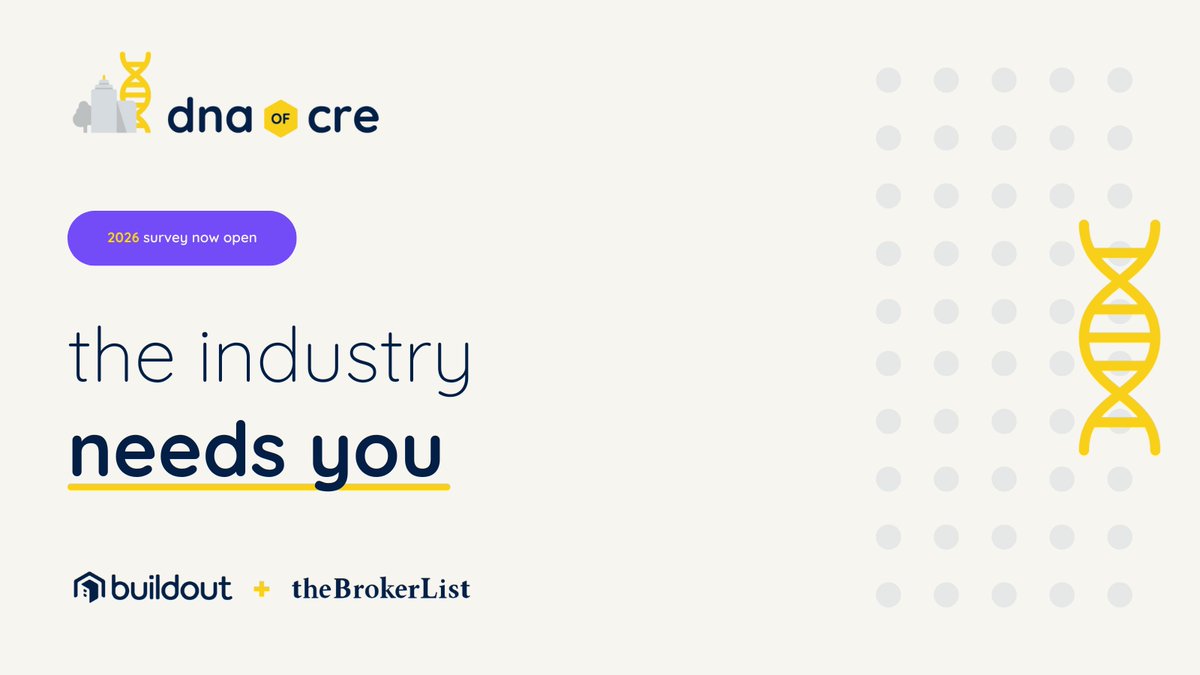Your experience matters. Your insight matters. Your voice matters. We’re halfway through the DNA of #CRE survey — and YOU can help us reach our goal!
🎯 Take 5 minutes, share your story, shape the data.
👉 dna-of-cre.buildout.com
Thanks to our #PromoPartners for helping drive it!
