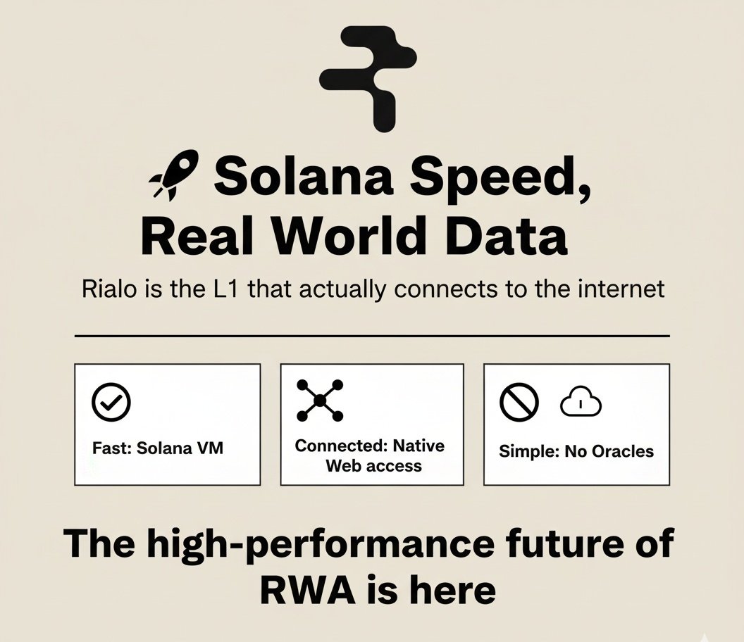 🚀Solana Speed, Real World Data. Rialo is the L1 that actually connects to the internet.

Fast: Solana VM.
Connected: Native Web access.
Simple: No Oracles.

The high-performance future of RWA is here.

#Rialo #Solana #L1 #RWA #NoOracles