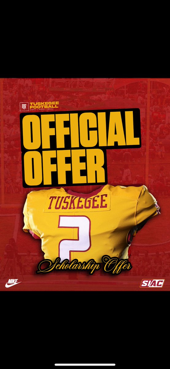 Blessed to receive an offer from Tuskegee University <a href="/NWCC_Football/">Northwest Football</a> <a href="/PaigeAnders/">Paige Anders</a>
