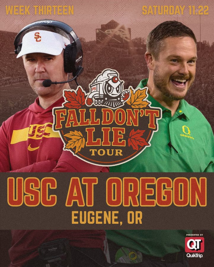 JoshPateCFB's tweet image. 🍁FALL DON&apos;T LIE TOUR UPDATE🍁

We&apos;re headed to Eugene