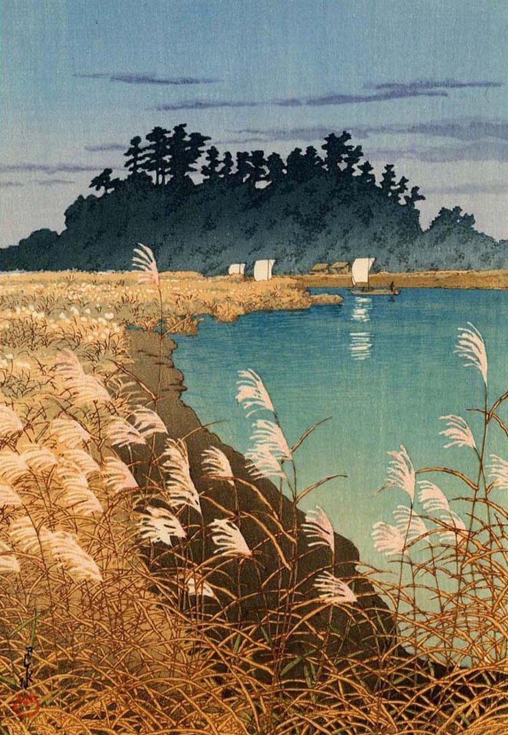 Kawase Hasui 
Late Autumn in Ichikawa (1930)
