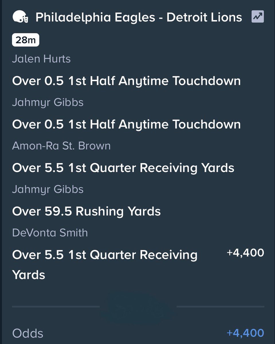 PropBetScience's tweet image. 🏈 NFL SNF PARLAYS 🏈

Here are a few parlays I’m playing tonight for the Eagles/Lions game. 👇🏾

+580
+680
+3400
+4400