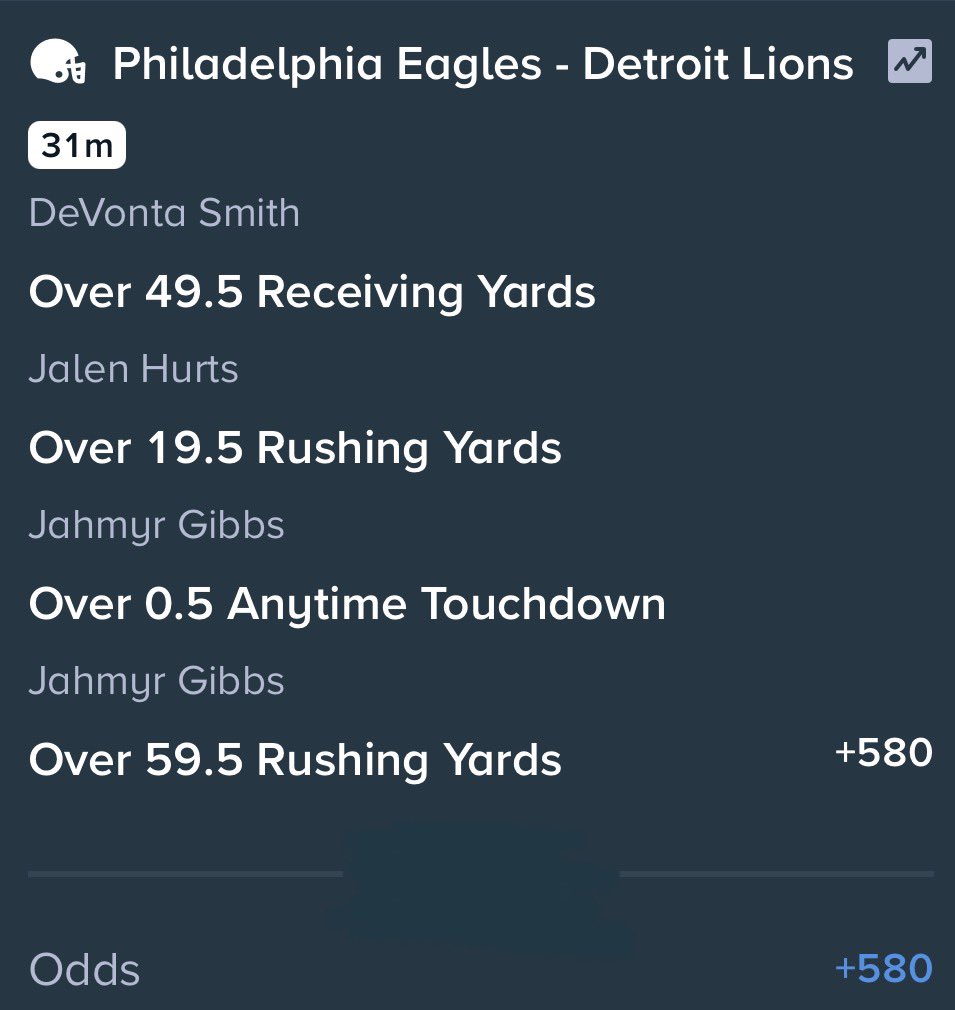 PropBetScience's tweet image. 🏈 NFL SNF PARLAYS 🏈

Here are a few parlays I’m playing tonight for the Eagles/Lions game. 👇🏾

+580
+680
+3400
+4400