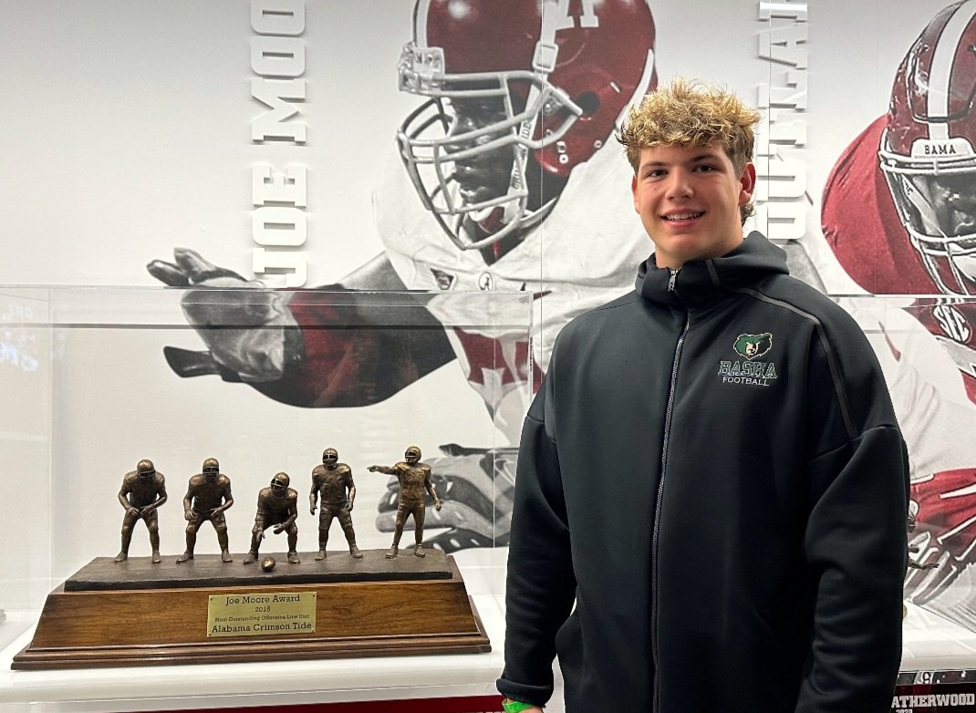 So grateful for the hospitality and time shown from <a href="/AlabamaFTBL/">Alabama Football</a> <a href="/UA_Athletics/">Alabama Athletics</a> staff and players.  Amazing academics, facilities and program.  Can't wait to get back out in spring. <a href="/KalenDeBoer/">Kalen DeBoer</a> <a href="/CoachCKap/">Chris Kapilovic</a> <a href="/PlayerProMorgan/">Courtney Morgan</a> <a href="/CoachSanders14/">Coach Sanders</a> <a href="/EronHodges/">Eron Hodges</a> #RollTide <a href="/bashagridiron/">Basha Gridiron</a>