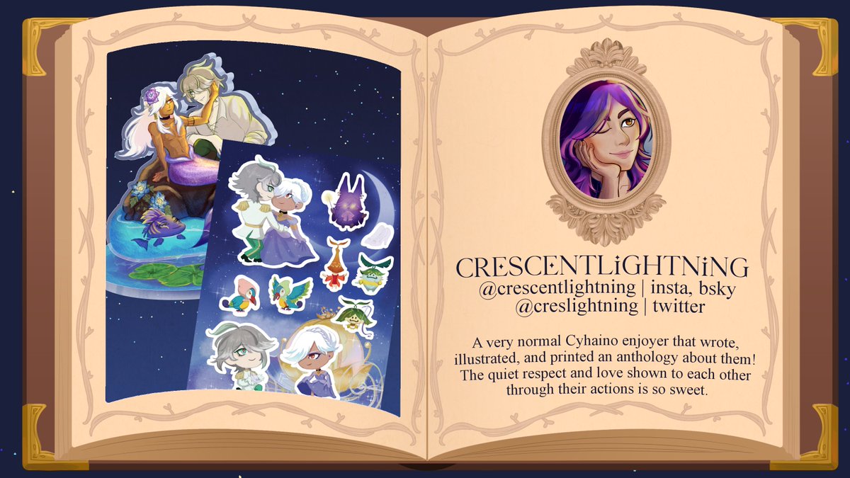 ✨ MERCH ARTIST SPOTLIGHT  ✨

Introducing Crescent Lightning!
They have designed some of our lovely merch; A little mermaid theme standee and a Cinderella themed sticker sheet!

<a href="/creslightning/">Crescentlightning</a>