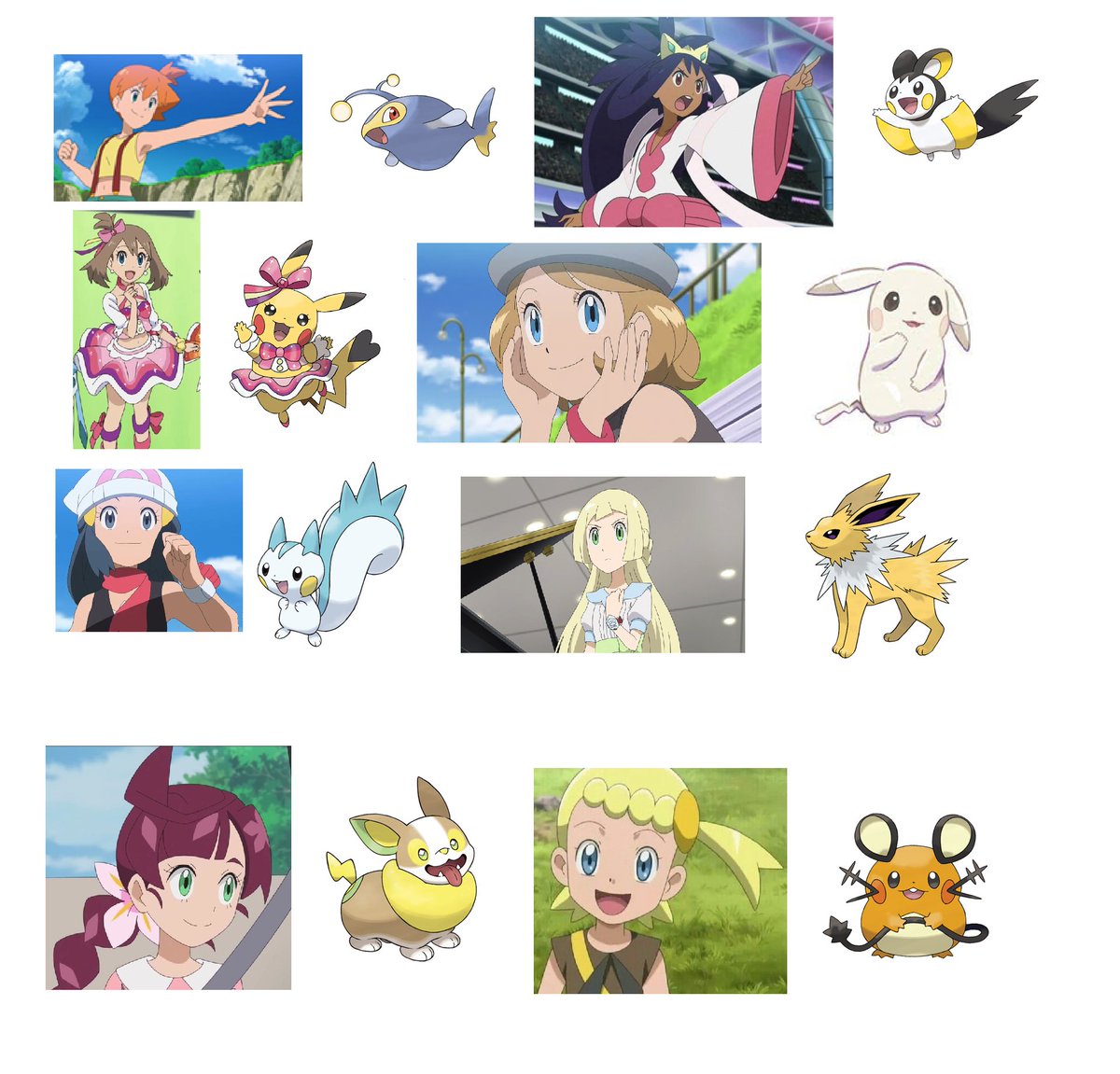 1ChampionSerena's tweet image. I did choose it for their Pokémon Female Character with random Pokémon because I am bored and enjoy it the edit lol.
They are the better opinion that I give it to them.  
- Electric Type
- Rabbit Type
- Ice Type
- Bug Type

#Misty #may #dawn #iris #serena #lillie #chloe #bonnie…