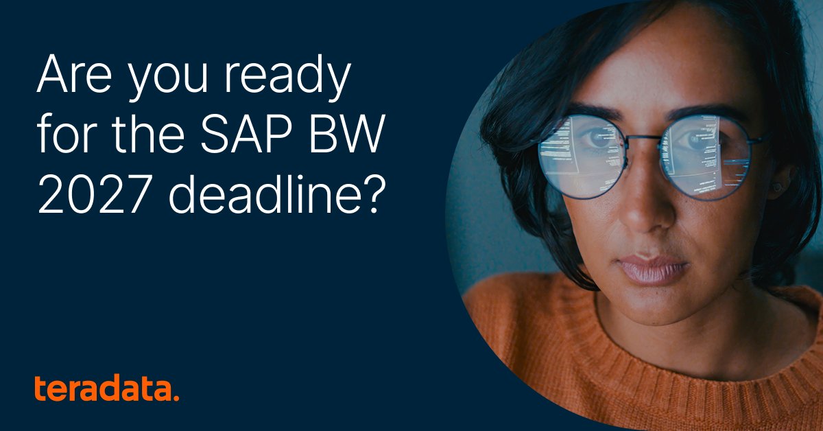 Teradata's tweet image. Most organizations aren’t—and hidden costs, skills shortages, and migration headaches are everywhere. 

Get the facts SAP won’t tell you. Read and download our white paper to learn how to avoid budget overruns and make smarter migration decisions. 

Read: ms.spr.ly/6015tPP9V