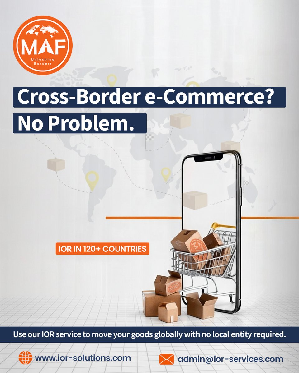 maf_ior's tweet image. 📲 Cross-Border eCommerce? No Problem. 🌍
Expand your online store worldwide with MAF IOR Solutions — ship anywhere, no local entity needed!

Sell globally. Ship confidently. 🌐

📧 admin@ior-services.com

🌐 ior-solutions.com

#EcommerceIOR #ImporterOfRecord #MAFSolutions