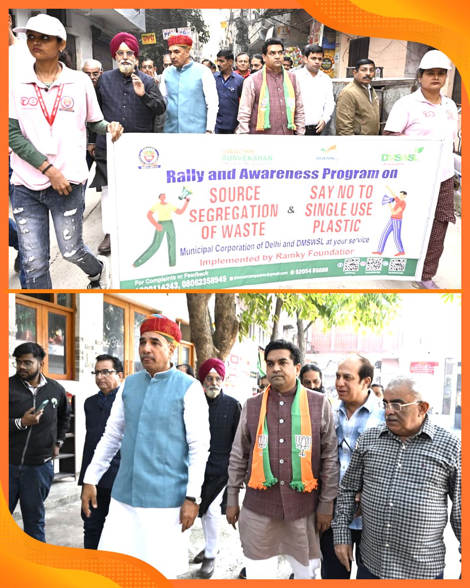 KapilMishra_IND's tweet image. स्वच्छ दिल्ली का संकल्प  समाज के हर वर्ग का संगठित प्रयास,
आज तिमारपुर विधानसभा के विधायक श्री सूर्य प्रकाश खत्री जी तथा दिल्ली जल बोर्ड, मुखर्जी नगर के प्रतिनिधियों की अगुवाई में कचरा अलग अलग करने और सिंगल यूज़ प्लास्टिक के खिलाफ एक जागरूकता रैली निकाली गई।
यह रैली केवल एक…