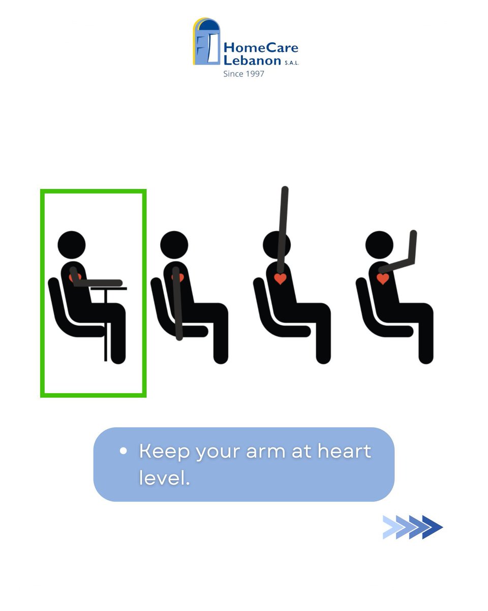 HomeCareLB's tweet photo. Checking your blood pressure at home? 🩺
Sit, relax, and keep your arm at heart level — accuracy starts with the right position.
📲 03 189 089
#since1997
#HomeCareLebanon #ProfessionalCare #HealthyTips #BloodPressureCheck https://t.co/6OABjq6bCj
