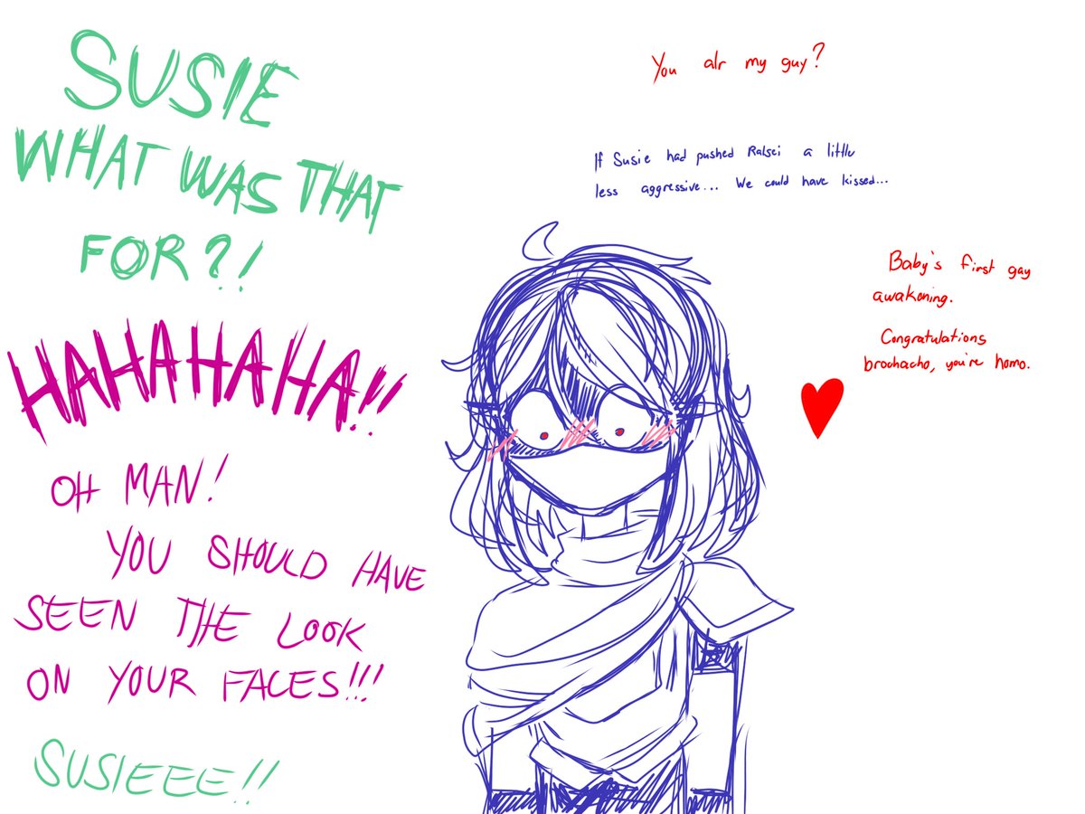 CheyennePlayz's tweet image. #kralseivember Day 11 &amp;amp; 12: Pushing Buddies + Realization/Acceptance

Susie our no. 1 #kralsei shipper

#deltarune #deltarunefanart #krisdreemurr #ralsei