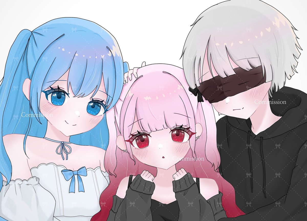 ⠀
初めての3人構図！
ご依頼ありがとうございましたт_т♡

#有償依頼 #イラスト依頼
