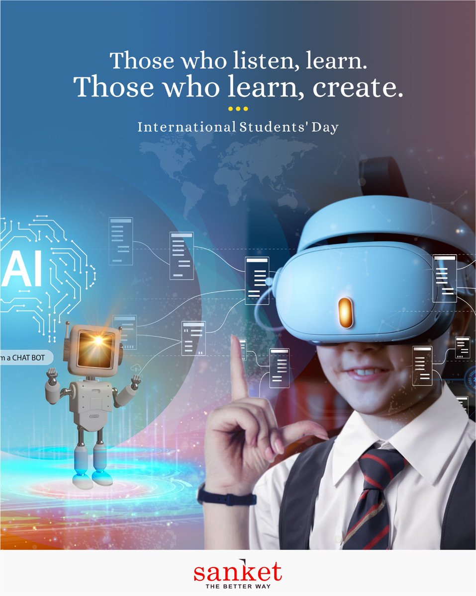 sanket_comm's tweet image. Learning opens the mind.
Innovation opens the future.
Celebrating every curious mind this International Students&apos; Day. 🌍

#InternationalStudentsDay #FutureCreators #LearnToInnovate #StudentPower #SanketCommunications