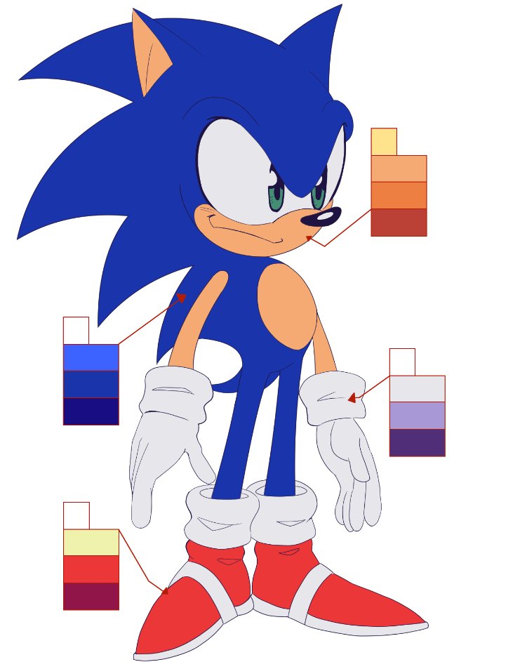 cheesywheesy121's tweet photo. Not at all done, but a small preview of Sonic's color design sheet https://t.co/Ug1CTfjMKJ