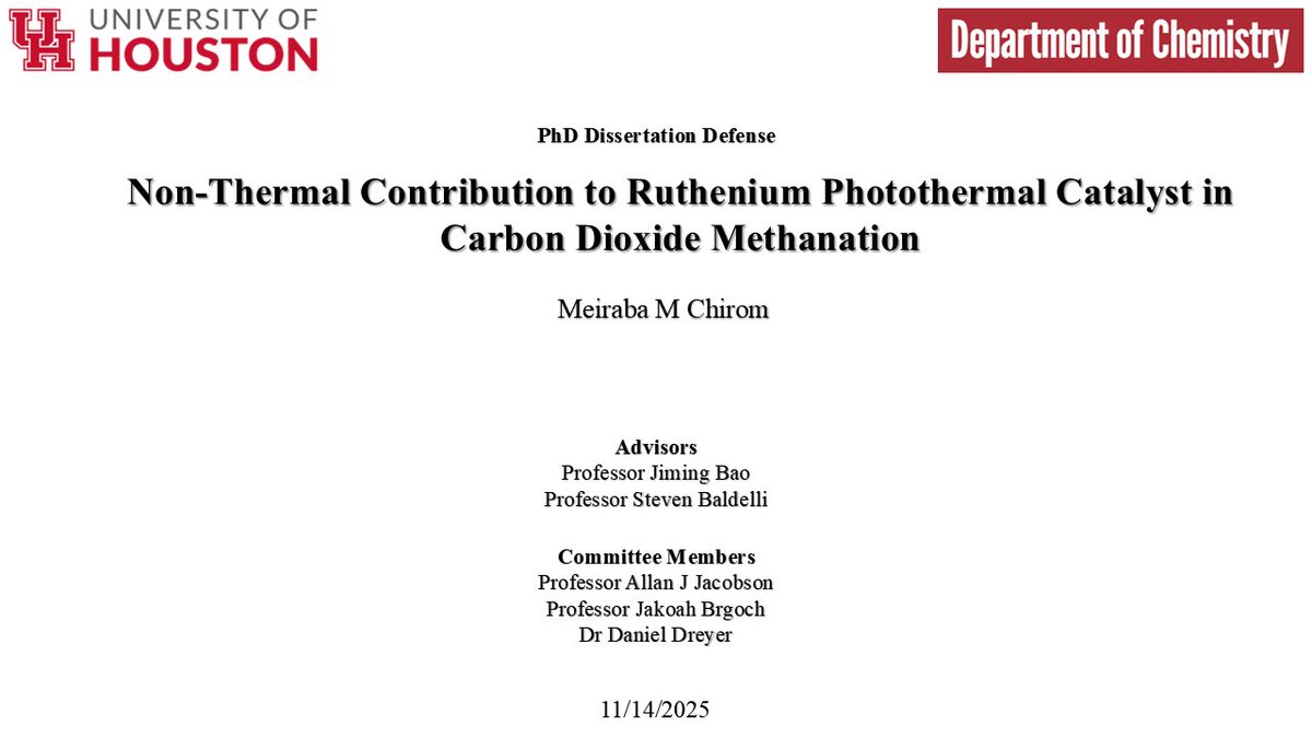 ChiromMeiraba's tweet photo. Just defended my PhD in Chemistry! 
Grateful to my mentors, family, and MitSna team for the journey.
Excited for the next chapter in sustainable science and mentorship.
#PhDDefense #photocatalysis #Plasmonics #Gratitude #NextChapter https://t.co/Y9ULyC27Sl