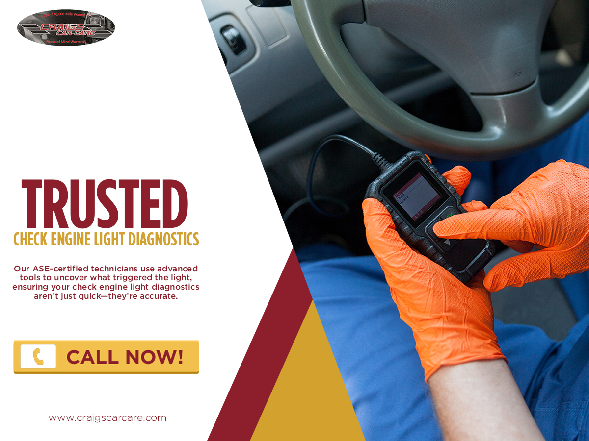 CraigsCarCare's tweet image. That orange light on your dash? Don’t ignore it!🚗Our check engine light diagnostics spot the cause fast—so you can fix it right the first time. Visit Craig’s Car Care for expert check engine light diagnostics in Allen, TX.

🌐craigscarcare.com/services/check…

#checkenginelightdiagnostics