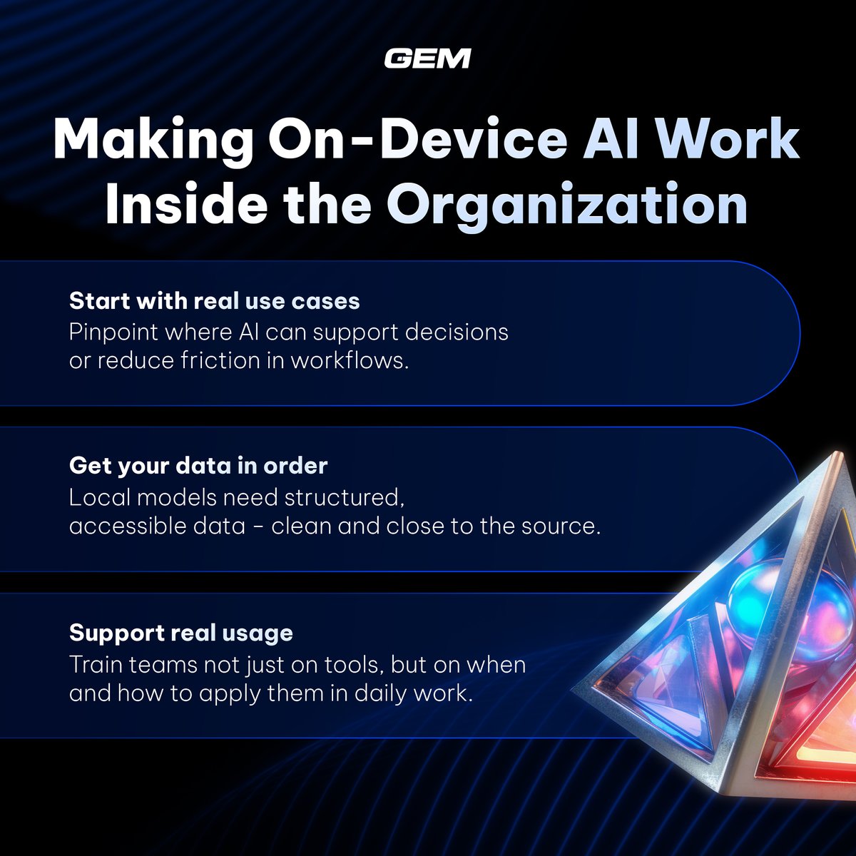 enterprise_gem's tweet image. People still turn on AI on laptops for work, but that&apos;s changing, fast.
Learn the key advantages and how leaders should plan for the growth of on-device AI!
#AI #ondeviceAI #GEMCorporation