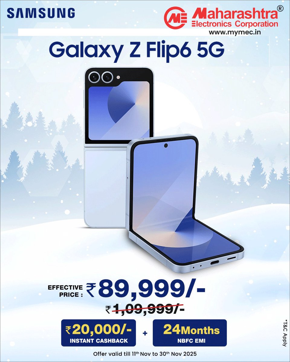 mec_pune's tweet image. Galaxy in your hands. Power in every tap.
📍 Visit your nearest Maharashtra Electronics Corporation today.
.
For more information
📞 08083 311 311
🌐 mymec.in 
.
#SamsungGalaxy #NextLevelPerformance #SmartChoice  #FlagshipFeels