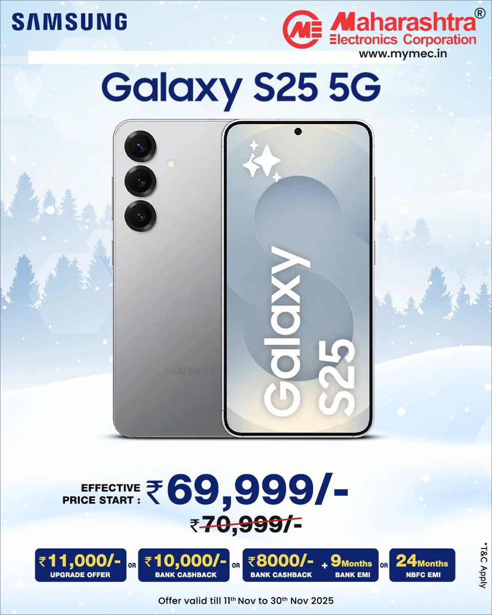 mec_pune's tweet image. Galaxy in your hands. Power in every tap.
📍 Visit your nearest Maharashtra Electronics Corporation today.
.
For more information
📞 08083 311 311
🌐 mymec.in 
.
#SamsungGalaxy #NextLevelPerformance #SmartChoice  #FlagshipFeels