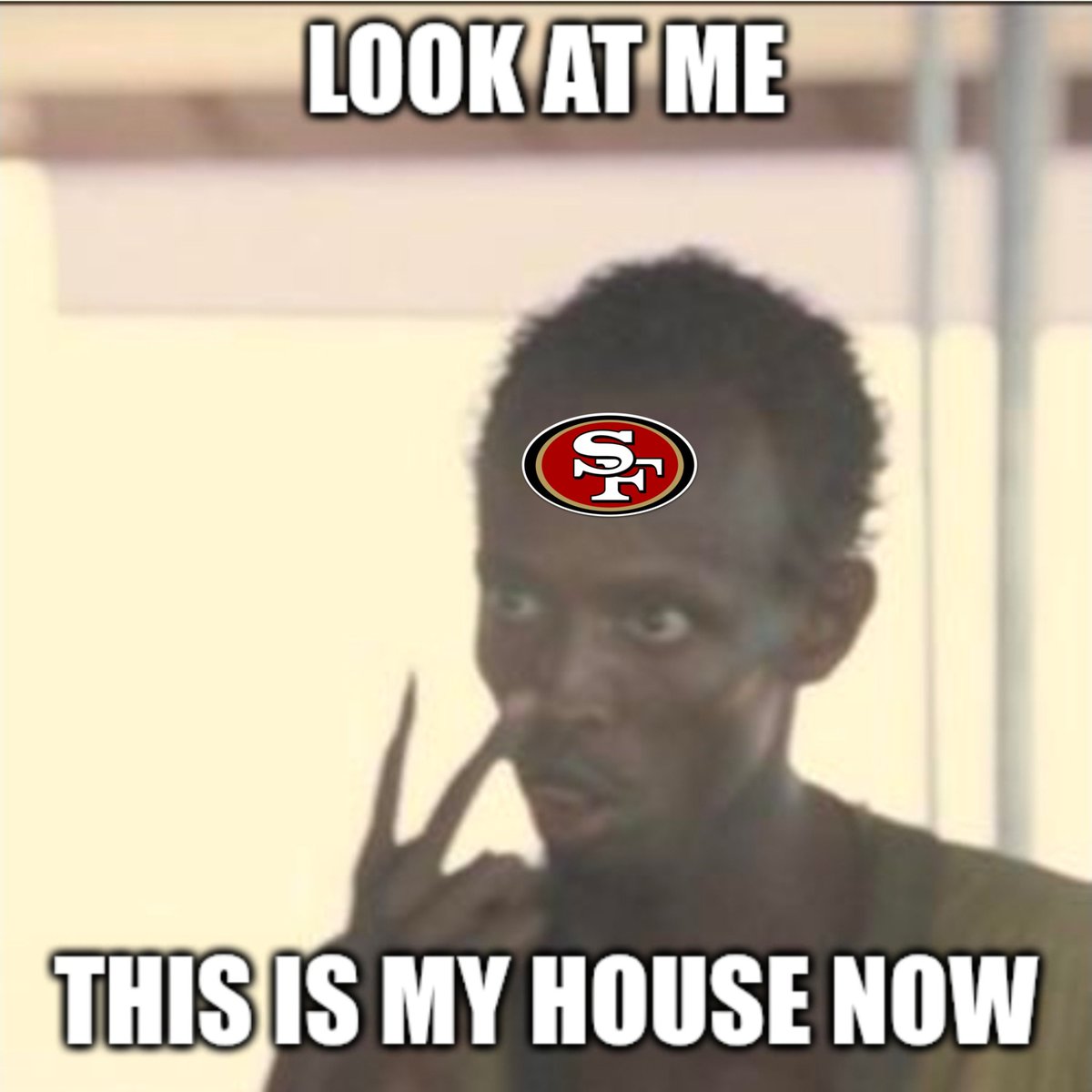 juggonath's tweet photo. #IDontWantToOverreactBUT the @49ers fans are just as dominate as the team. We will show up, put our feet up on the table, and take over your house. The Niners didn't just just dominate on the field. They brought an eviction notice for the Cardinals, fans included. https://t.co/2AeycPniOh