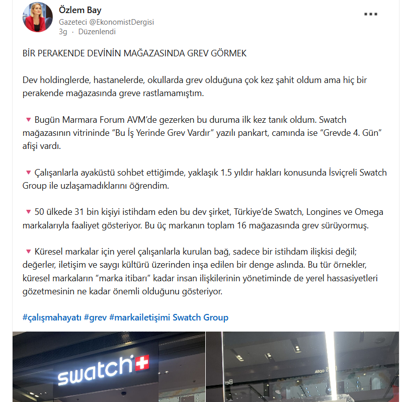 #SwatchGroupÇalışanlarıGrevde