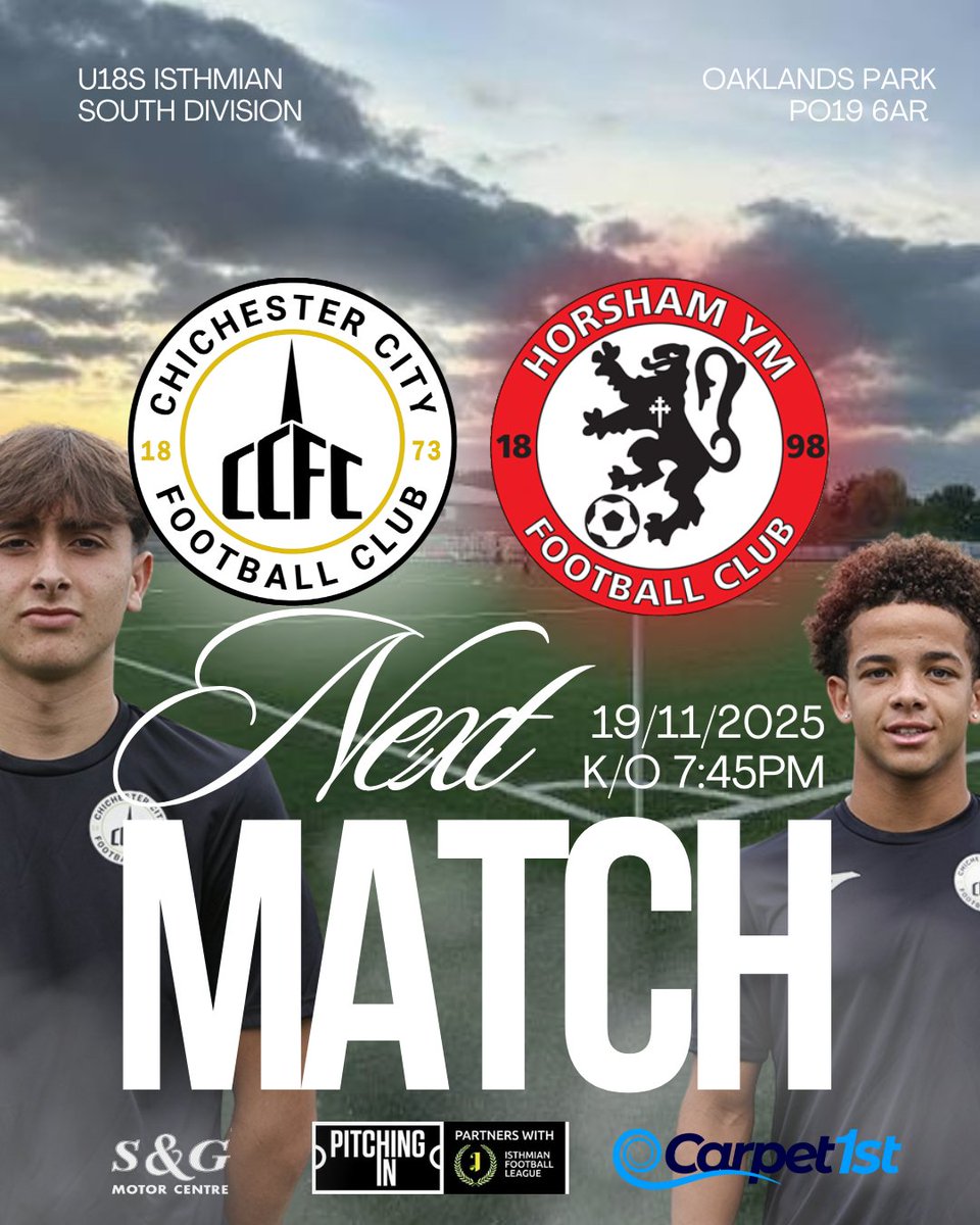 DevelopmentCCFC's tweet image. ⏭️ NEXT 

This Wednesday our U18S IL welcome @horshamymfc to Oaklands Park. 

🎟 £5 Adults 
🎟 £3 Concessions 
🎟 U16S FREE 

#upthechi⚪️⚫️
