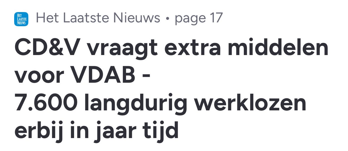Bijna 1 miljard euro werkingsmiddelen en 4700 werknemers en nog niet genoeg??? Door beperking werkloosheid in tijd zal VDAB ca. 1/3 minder werklozen moeten begeleiden. Dus kan er ook zeker 1/3 van haar budget. Hoog tijd voor grondig kerntakendebat. <a href="/openvld/">Open Vld</a> <a href="/HLN_BE/">HLN.BE</a>