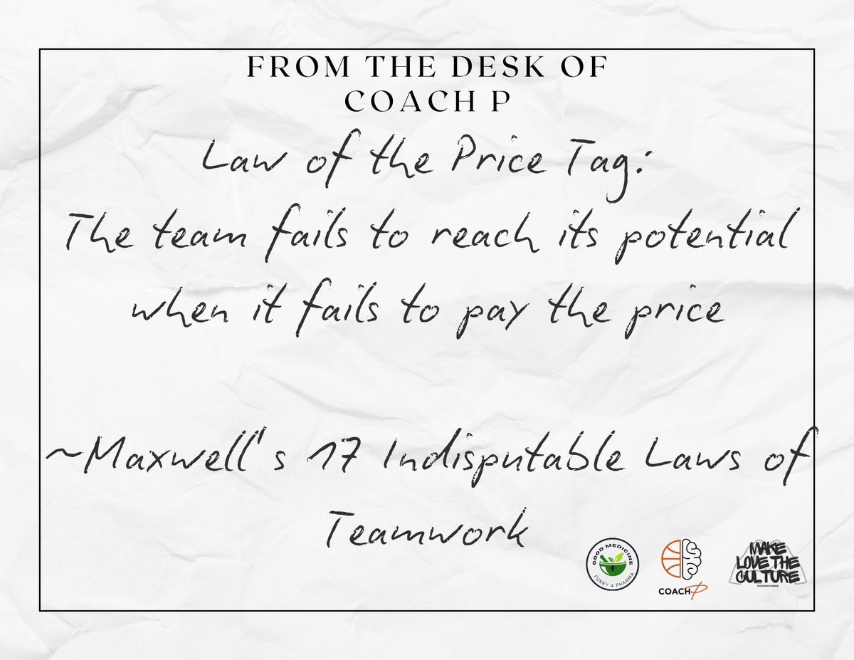 CoachPrejean1's tweet image. Potential is free.  Excellent is not. 
#fromthedesk #CoachesCoOp #COTYConsulting