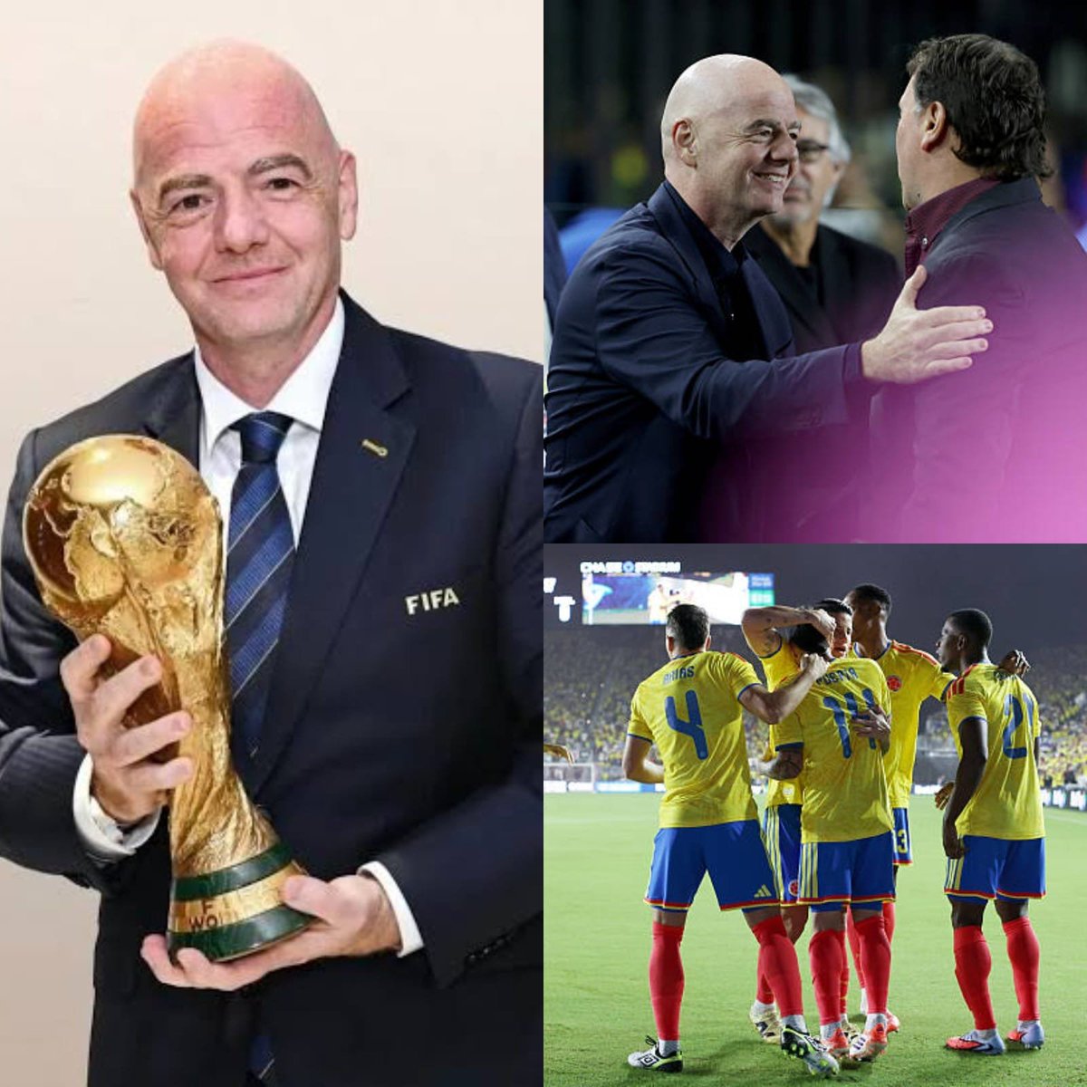 SVargasOK's tweet image. 🇨🇴🗣️ Gianni Infantino, tras la victoria de Colombia ante Nueva Zelanda:

&quot;Colombia tiene un muy muy buen equipo, va a ser uno de los favoritos del Mundial seguro&quot;.

Ver un estadio lleno, todos con la camiseta de Colombia, es un público excepcional, una hinchada única en el…