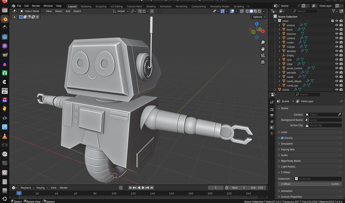 pmarcodelpont's tweet image. #Modelando un #robot en #blender siguiendo un #tutorial #modeling #pompalabs #fun and #learning