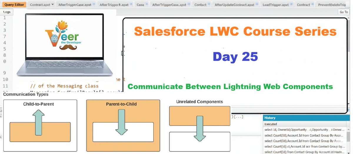 Veer_developer's tweet image. 🚀 Day 25: Intro to LWC Communication!

Learn the 3 ways components talk in Salesforce:
1️⃣ Parent → Child
2️⃣ Child → Parent
3️⃣ Unrelated Components (Pub/Sub, LMS)
🎥 Watch here: youtu.be/nJFFEPDXqQQ
#Salesforce #LWC #LightningWebComponents #WebDev #Trailblazer