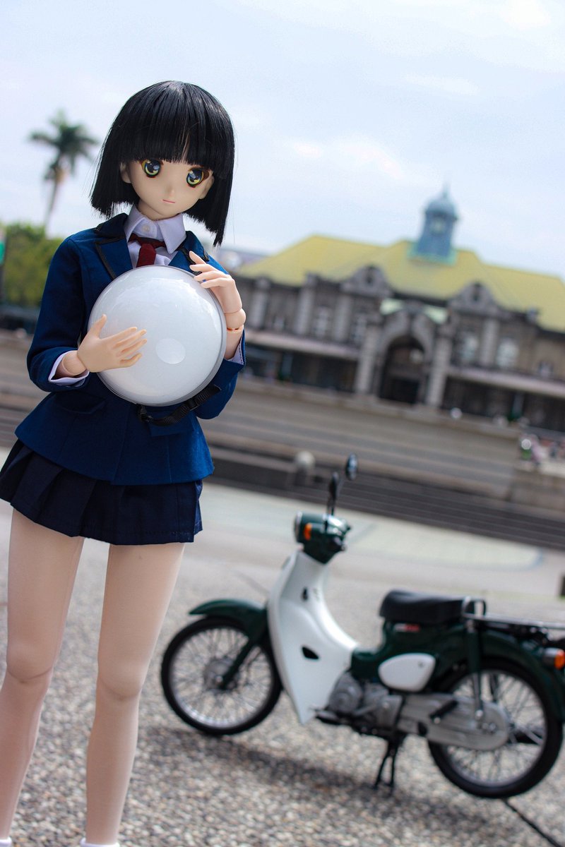 さあ、帰りましょう #ドールとバイク #スーパーカブ #うちの子かわいい