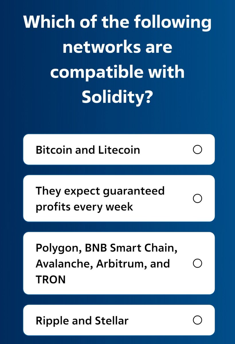 spurprotocol's tweet image. 💡 Need A Clue On Today&apos;s Quiz?

Solidity forms the backend of dApps and determines what happens on the blockchain, while the frontend communicates through tools like Web3.js or Ethers.js.

Learn more: spurprotocol.com/post/what-is-s…