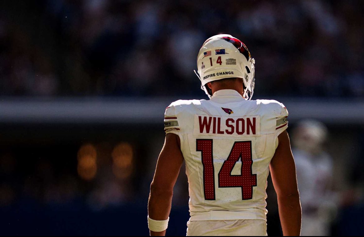 KSzn2021's tweet photo. Michael Wilson weeks 1-8 : 231 receiving yards 

Michael Wilson week 9 : 185 receiving yards 

The most receiving yards in a game by a WR in the 2025 NFL season. 

Underutilized and Under Appreciated🌟 @mikewilllyy https://t.co/AjxhSOx8Tw