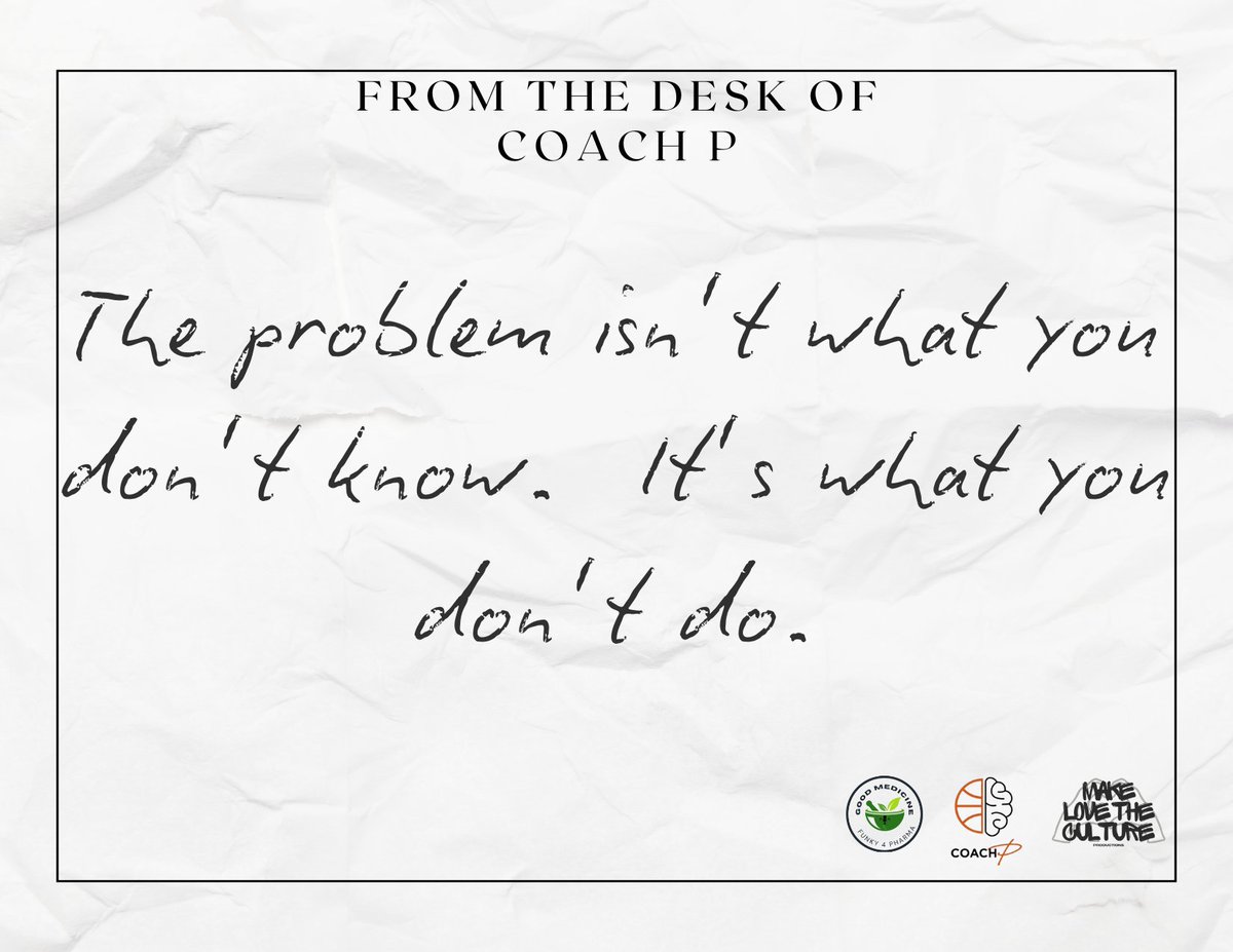 CoachPrejean1's tweet image. Knowledge isn't your bottleneck, execution is.
Save this as your reminder to execute today. 
#fromthedesk #CoachesCoOp #COTYConsulting
