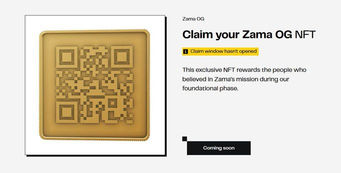 🔥 HOT NEWS from <a href="/zama/">Zama</a>!
Zama thông báo rằng Zama OG NFT holders sẽ nhận early access đến hàng loạt quyền lợi quan trọng trong hệ sinh thái  và tất cả sẽ được tiết lộ dần khi Zama phát triển.
Với total supply chỉ 3,500, bạn có hào hứng với Zama NFTs không? 👀