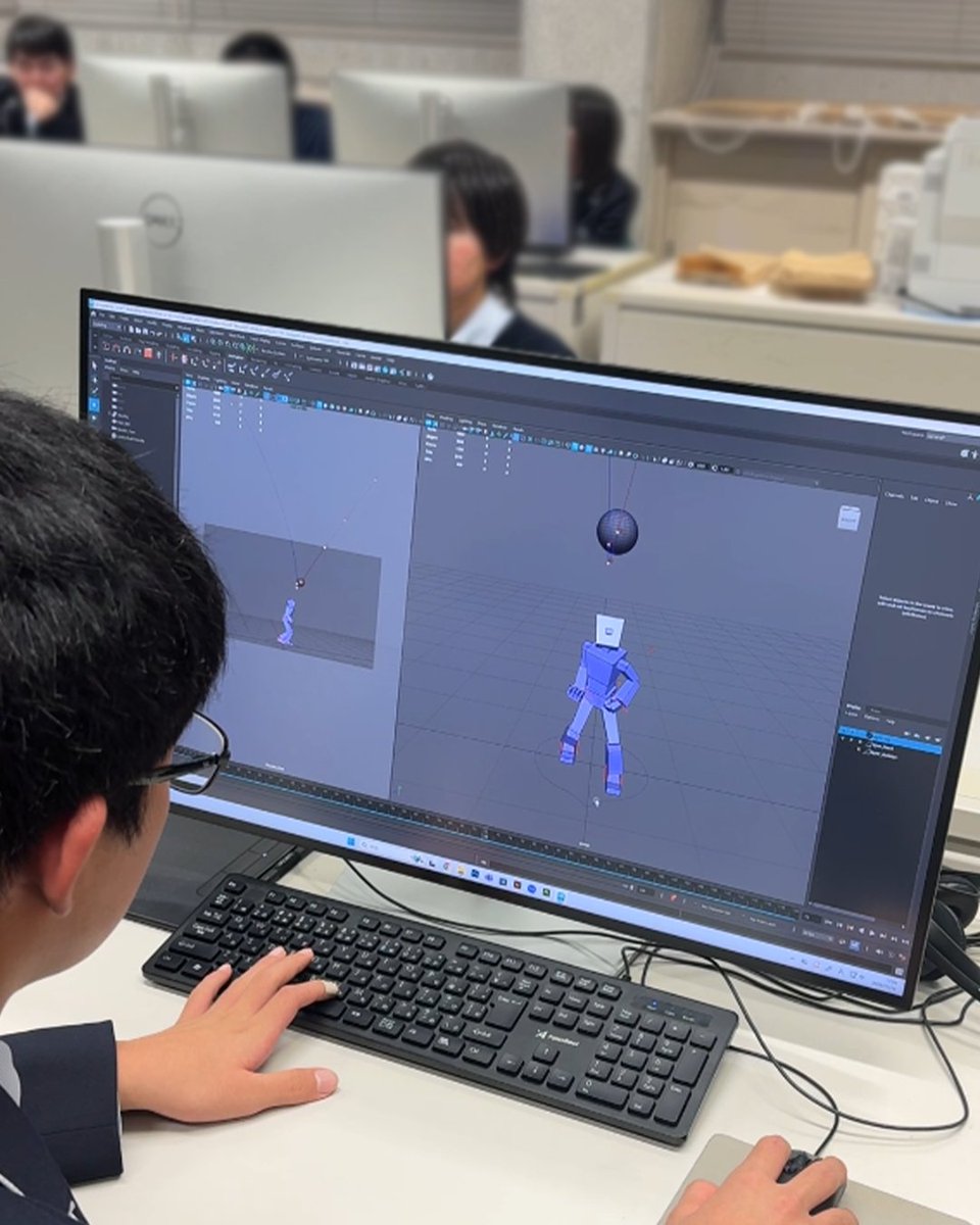 【”CG部”　天草工業高校】
1年生はグループワークでアニメーションを作っています⛹
今年いっぱいくらいはアニメーション特訓期間の予定です🏋

#天工 #天草 #デジタルアート天草 #orendaworld #アニメーション