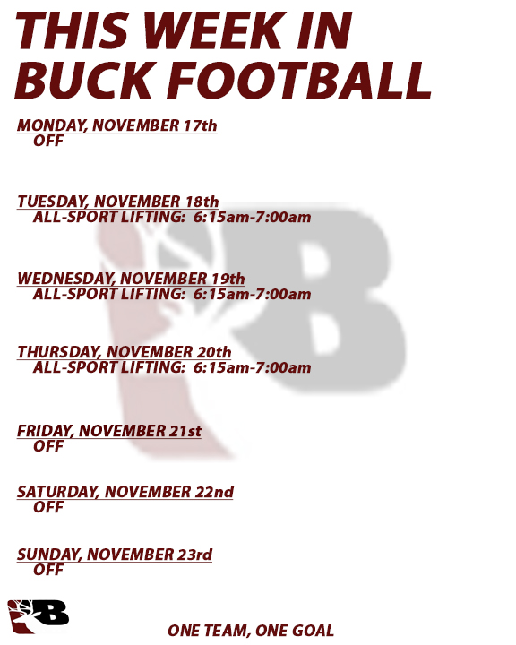 This Week in Buchanan Football. Go Bucks!