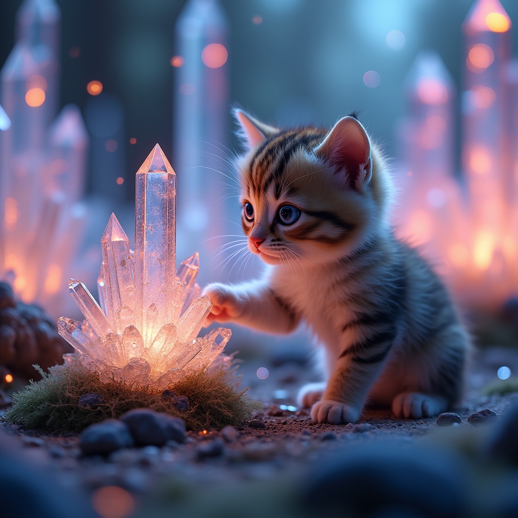 Imagen24_'s tweet image. Kitten in a surreal, glowing crystal forest.-Comment For full Prompt
#AIImage #ImagePrompt #FantasyArt #AI