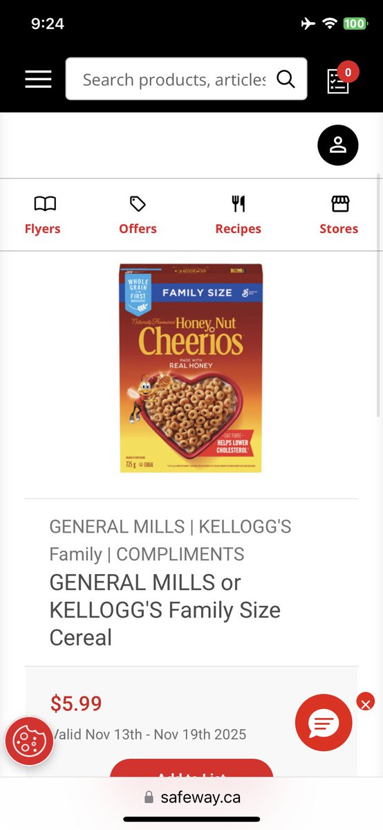 He’s full of shit!
Family size General Mills or Kellogg’s cereal is $5.99 each, 4 litre of milk is $6.98.
Total price is $18.96
#cdnpoli #cdnpolitics