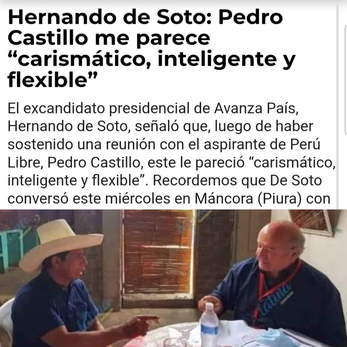 fkrklect's tweet image. Mientras en #Chile, todos los candidatos de derecha le dan su respaldo unánime a @joseantoniokast, quien pasó a 2a vuelta con izquierdista radical, en Perú el 2021 el entonces candidato &quot;liberal&quot; #HernandoDeSoto traicionó al país reuniéndose e intentando lavarle la cara a…