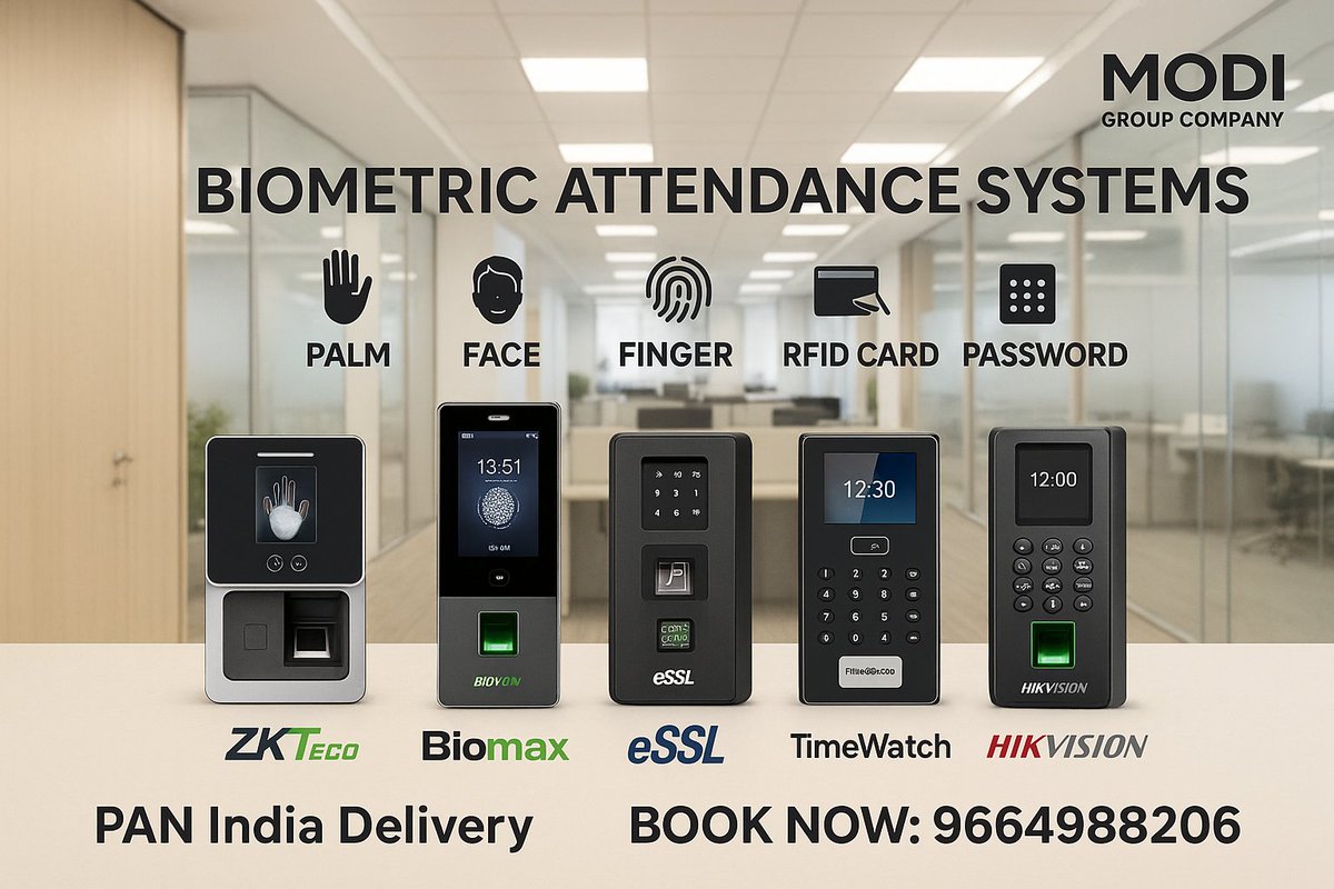 ahm_modi's tweet image. Upgrade to India’s most advanced 5-in-1 Biometric Attendance System Fingerprint, Face, Palm, Card &amp;amp; Password.
60+ reports, payroll integration, door access &amp;amp; PAN India delivery.
Wholesale price
DM now or call 96649 88206
#ModiGroup #BNIAhmedabad #Biometric #SmartOffice #TechIndia
