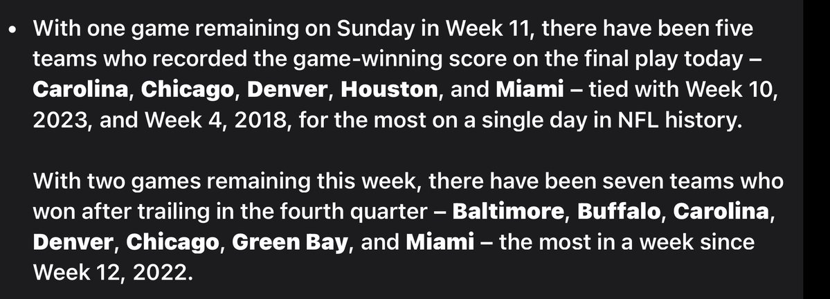 RapSheet's tweet image. From the NFL’s release on a bonkers Sunday of football: