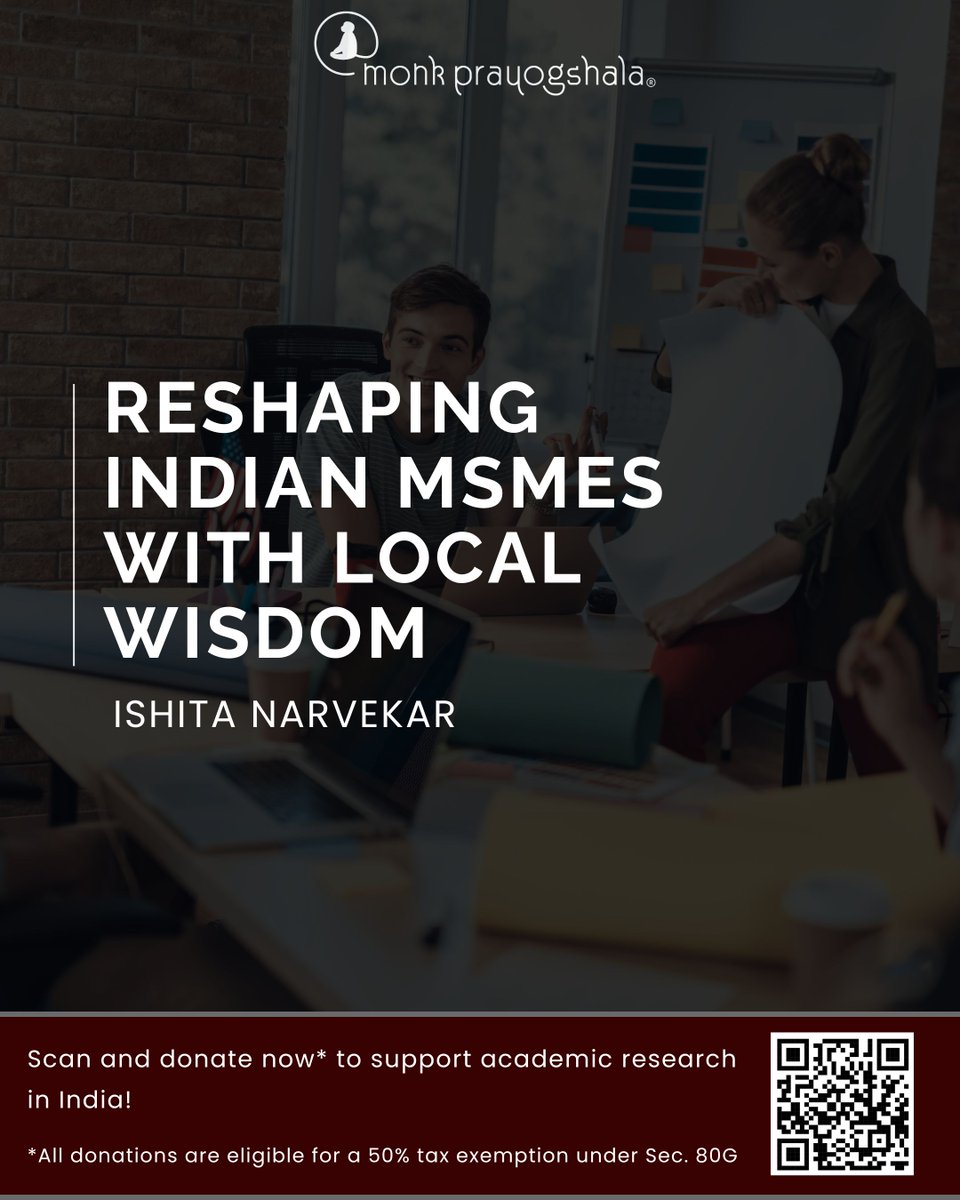 monkprayogshala's tweet image. 📌#BlogAlert
Read Ishita Narvekar’s “Reshaping Indian MSMEs with Local Wisdom” in this week’s blog!
Link: buff.ly/qSwRLTy

💛 Support independent academic research in India!
🔖 Donate now: buff.ly/e3QVJyV