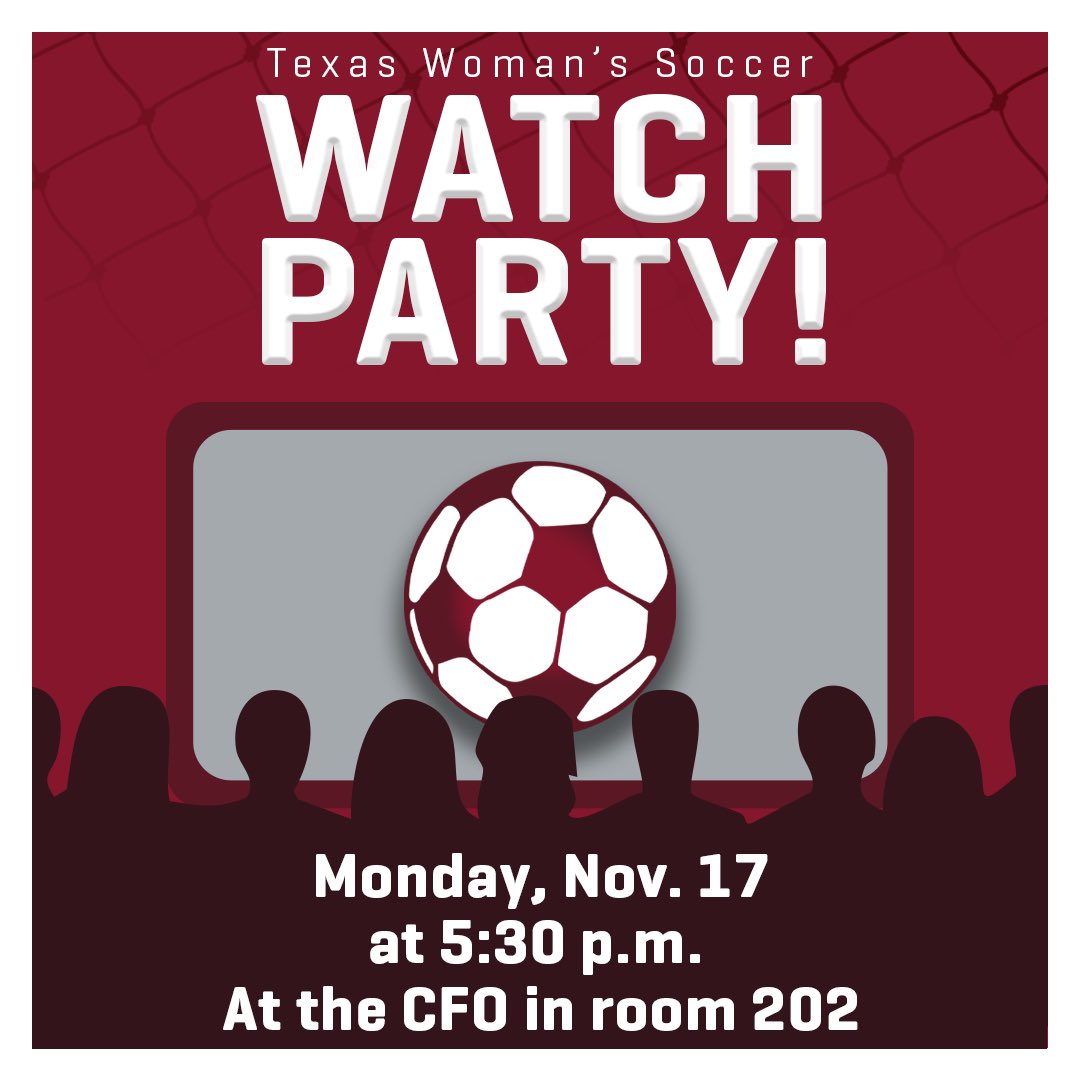 TWU_Soccer's tweet photo. Make sure to come out to CFO Room 202 tomorrow for the NCAA Regionals Selection Show Watch Party! Doors will open 30 minutes before the show starts.

#PioneerProud https://t.co/Ivrla1y3rn