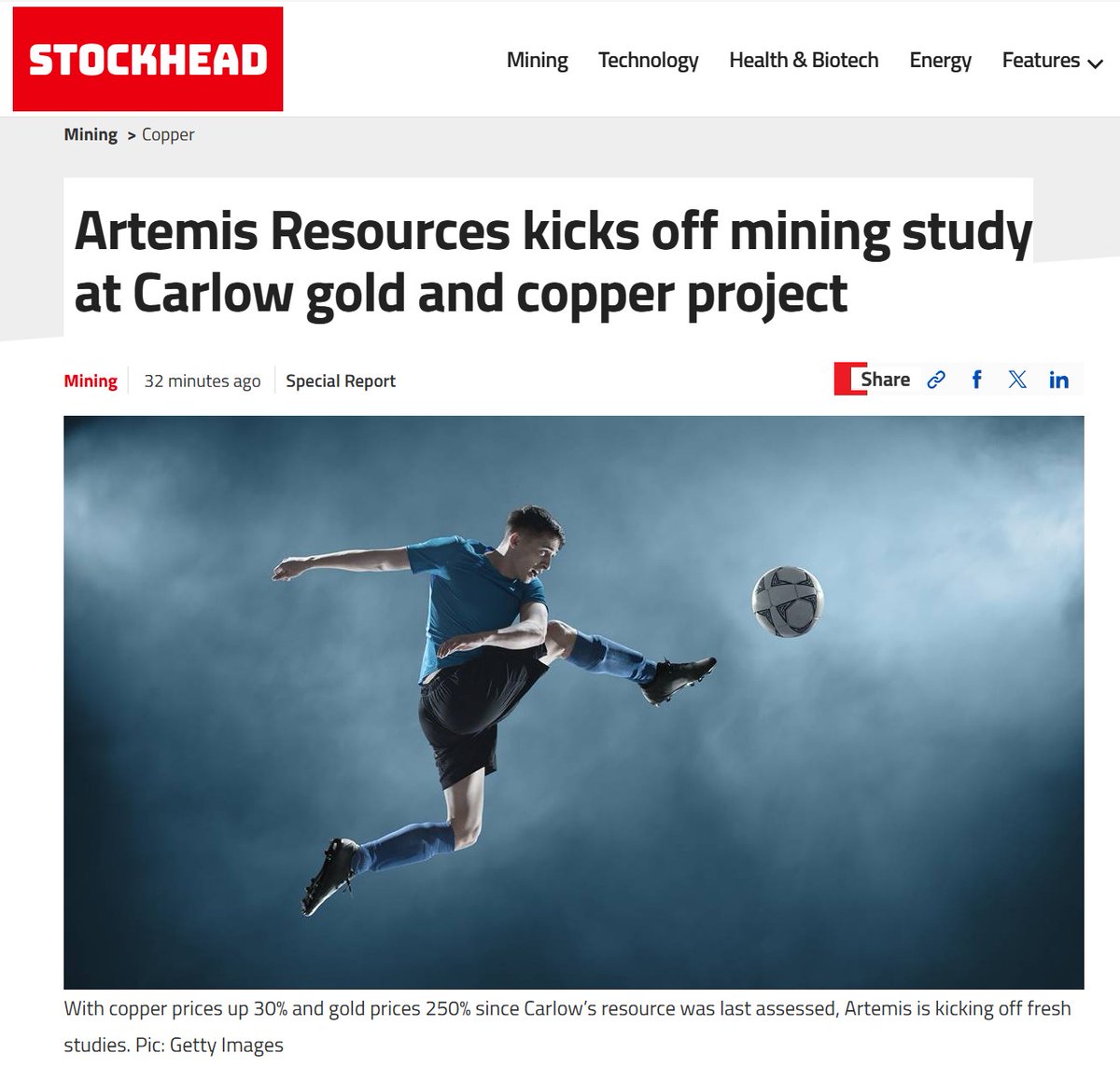 ArtemisResource's tweet image. With #gold up ~250% and #copper up 30% since our last Carlow resource update, Artemis (#ASX: $ARV) has started a conceptual mining study to refine pit and underground options and guide extensional drilling at Carlow and Titan.

🗞️ @StockheadAU article: loom.ly/YGw8Bgs