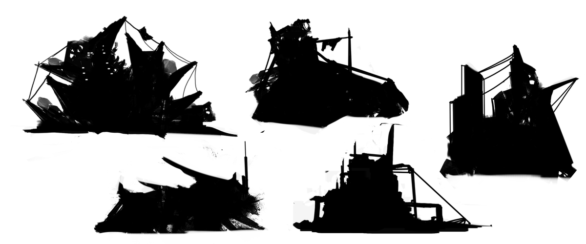 Daiki3dart's tweet image. 「-狩人の拠点- vol 6」  10分間のシェイプスケッチ   #conceptart #sketch